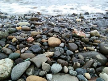 Pebbles on beach