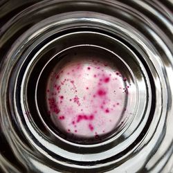 High angle view of drink in glass