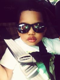 Portrait of boy wearing sunglasses