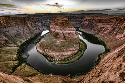 Aerial view of rock formations