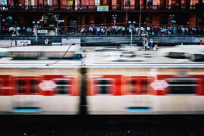 Blurred motion of train at night