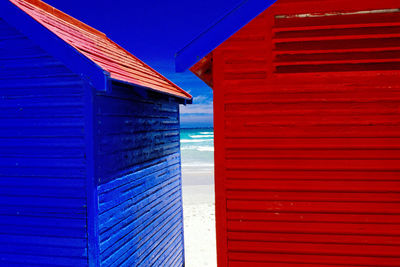 Beach huts against sea