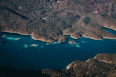 High angle view of lake