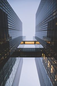 Low angle view of skyscrapers against sky