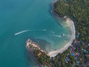 High angle view of sea shore