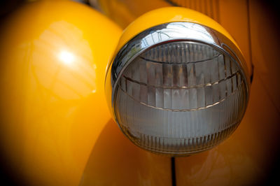 Close-up of car headlight