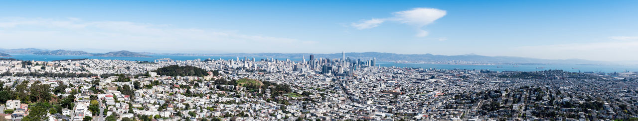 Panoramic shot of townscape against sky