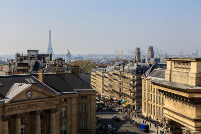 Buildings in paris city against clear sky