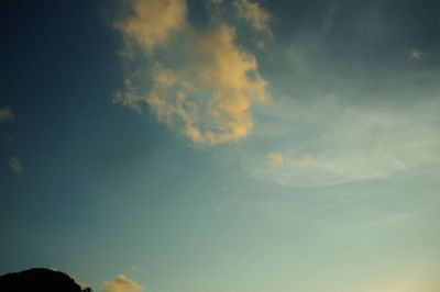 Low angle view of sky at sunset
