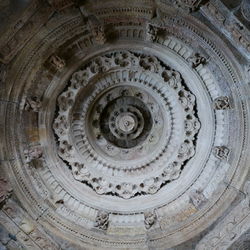 Directly below shot of ornate ceiling