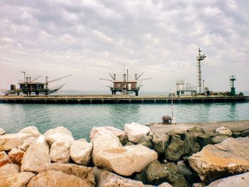 Boats in harbor