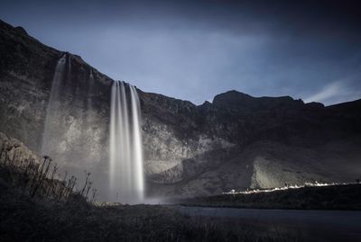 Scenic view of waterfall