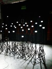 Empty illuminated room at night