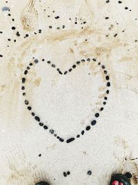 Close-up of heart shape on table