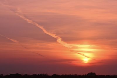 Scenic view of dramatic sky during sunset