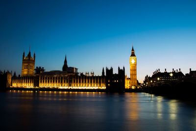 City lit up at night