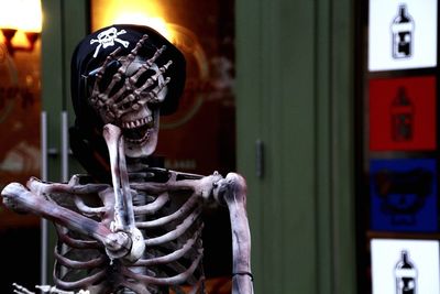 Close-up of carving on wall