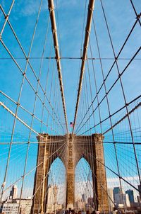 Low angle view of suspension bridge