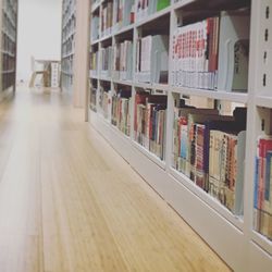 Close-up of books in library