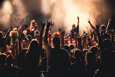 Group of people at music concert