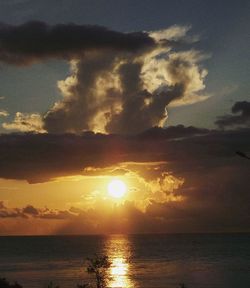 Scenic view of sea at sunset