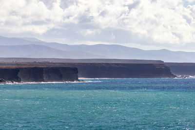 View at the coastline of el cotillo on canary island fuerteventura, spain