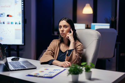 Businesswoman working at office