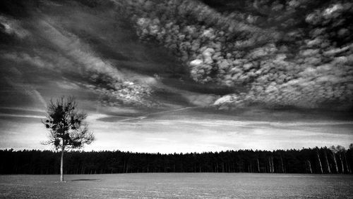 Scenic view of sea against cloudy sky