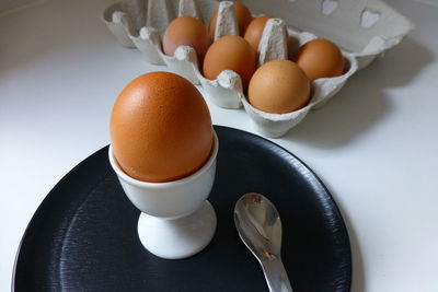 Close-up of breakfast on table