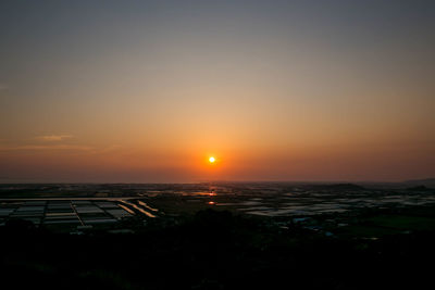 Scenic view of sunset over sea