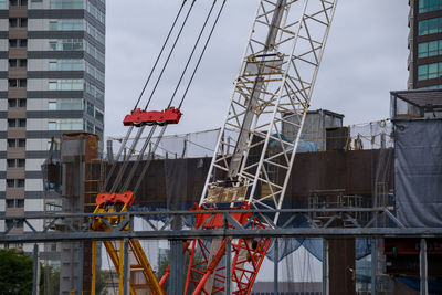 Cranes at construction site