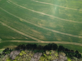 High angle view of road