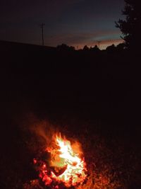 Bonfire against sky at night