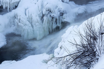 Scenic view of snow covered landscape