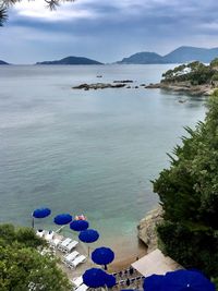 High angle view of sea against sky