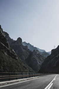 Scenic view of mountains against clear sky