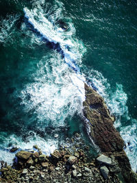 High angle view of sea