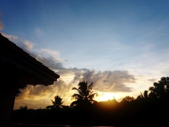 Silhouette trees against sky during sunset