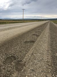 Surface level of road against sky