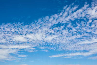 Low angle view of clouds in blue sky