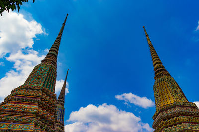 Low angle view of temple against sky