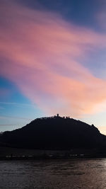 Scenic view of sea against sky at sunset