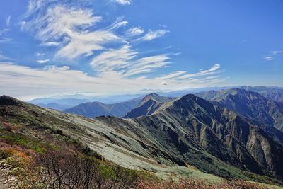 Scenic view of mountains against sky