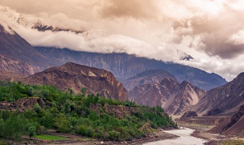 Scenic view of mountains against sky