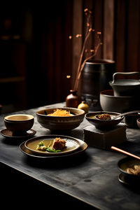 Close-up of food on table