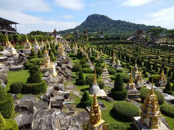 Panoramic view of temple against sky