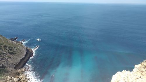 High angle view of sea shore