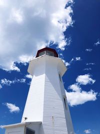 Low angle view of lighthouse against sky