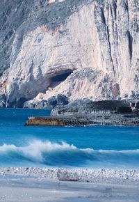 Scenic view of sea and rocks