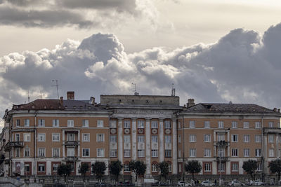 Low angle view of buildings in town